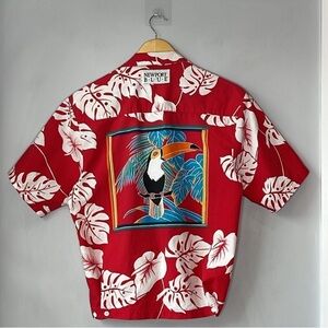 Yacht Rock Shirt 1980s Hawaiian Toucan Print Newport Blues Shirt